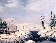 George Henry Durrie Winter in New England Spain oil painting artist
